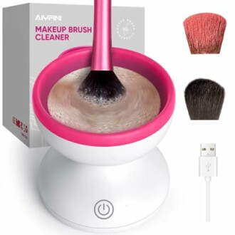Electric makeup brush cleaner with USB cable and brush heads