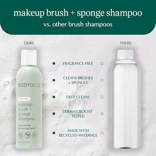 Comparison of Ecotools makeup brush and sponge shampoo with a generic bottle - choose the best for your beauty tools.