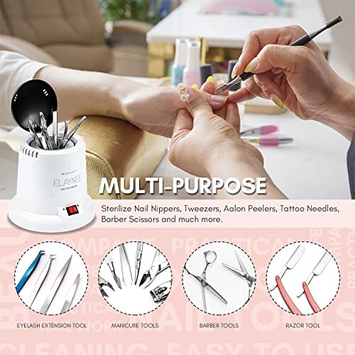 Multi-purpose tool sterilizer for manicure and barber tools