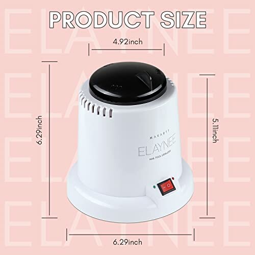 Nail dust collector dimensions with power switch