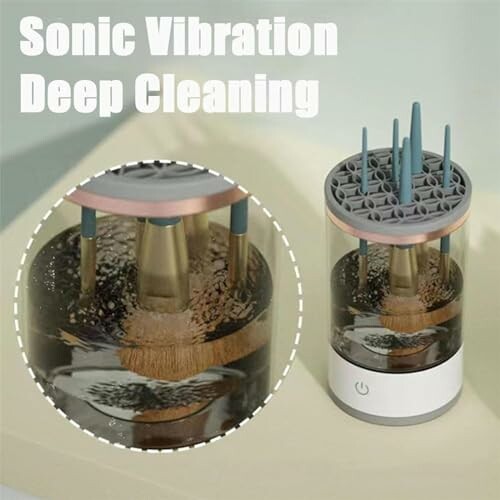 Sonic vibration brush cleaner with deep cleaning feature.